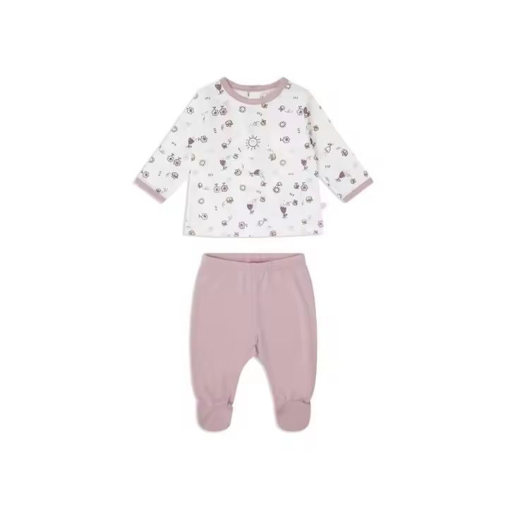 Conjunto Bebé Recién Nacido Yatsi - Camiseta y Polaina de Algodón - 1