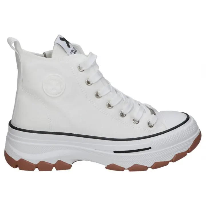 XTI KIDS | Zapatillas Altas XTI KIDS para Niña – Deportivas con Plataforma en Color Blanco – Sneakers con Cordones y Cremallera – Máximo Ajuste – Cómodas y Versátiles – Modelo 151277 - 1