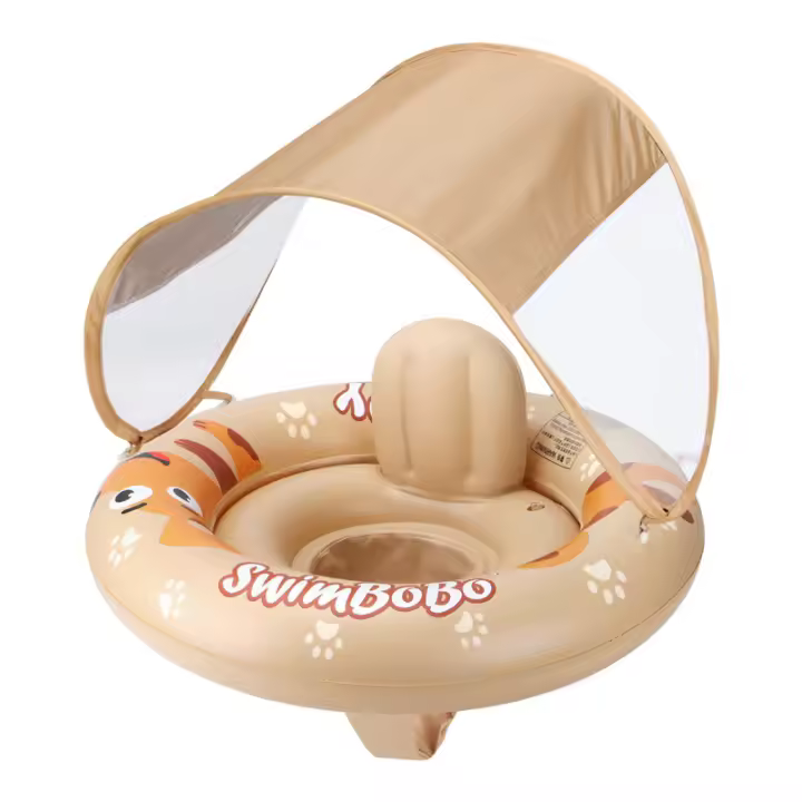 Swimbobo - Asiento inflable para niños con diseño de perro coreano, protector solar para bebés, cinturón de natación con respaldo engrosado, anillo de natación 2025 - 1