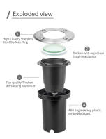 Lámpara Subterránea LED GU10/Mr16 Para Jardín Y Caminos IP65 Protección Completa Foco De Piso Redondo/Cuadrado Fuente De Luz Exterior - details 5