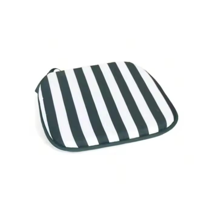 STARLEY - Pack de 6 Cojines para Silla Exterior – Diseño a Rayas en Verde Oscuro y Negro, Cómodos y Portátiles | Almohadillas para Playa, Camping, Picnic, Pesca o Terraza | Revestimiento Suave  （39×39×3） - 1