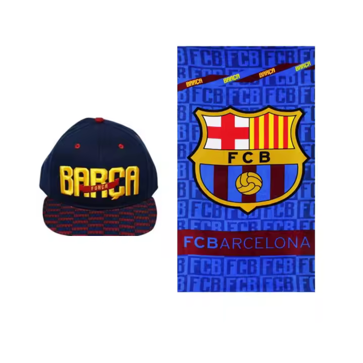 FC BARCELONA GORRA ADULTO CON TOALLA ALCOTTON 70*140CM - 1
