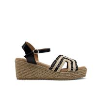 Calzados soraia, Sandalia de antelina y plataforma de yute, espardeñas de cuña, para mujer. - details 0