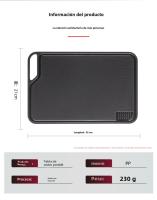 Tabla De Corte Multifuncional Con Presa De Ajo Plástico Rectangular Ecológico Para Verduras Y Carne - details 15