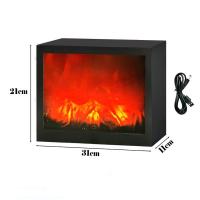 ARISE SHOP-Luz de Llama Decorativa para Chimenea Eléctrica Empotrada Incorporada, con Juego de Leños Efecto Decorativo Negro,USB,funciona con pilas. - details 3