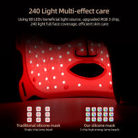 Máscara Facial De Silicona LED 3D Con Terapia De Luz Roja Para Belleza Y Cuidado De La Piel 7 Colores Reparación Y Blanchimente Sin Cable - details 7