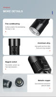 Linterna Submarina Profesional Paweinuo 6500mAh LED XHP160 IPX8 Impermeable Con Correa De Mano Para Diversión Al Aire Libre Y Camping - details 12