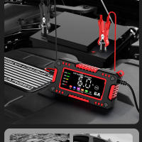 Cargador De Batería Para Coche Y Motocicletas 12V 6A Pantalla Grande 14.6V 6A Compatible Con Lifepo4 Lead Acid AGM GEL PB Lithium Material ABS - details 7