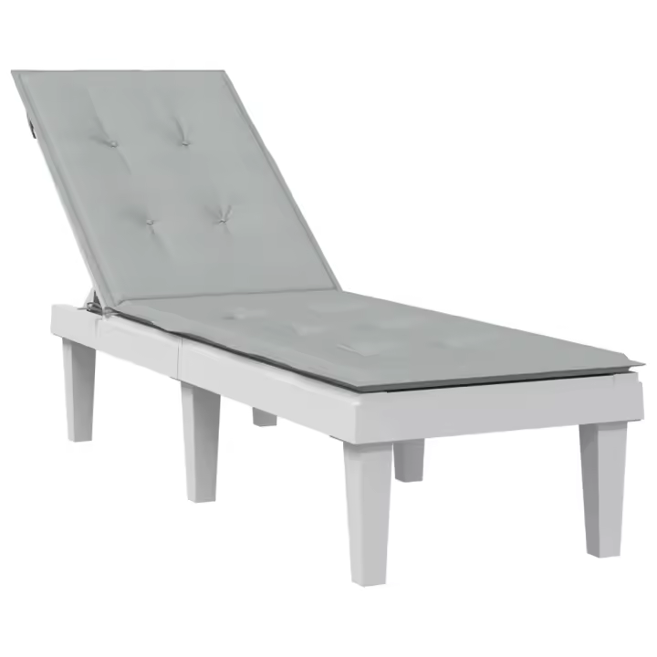 vidaXL Cojín para tumbona tela gris claro melange (75+105)x50x3 cm - 1