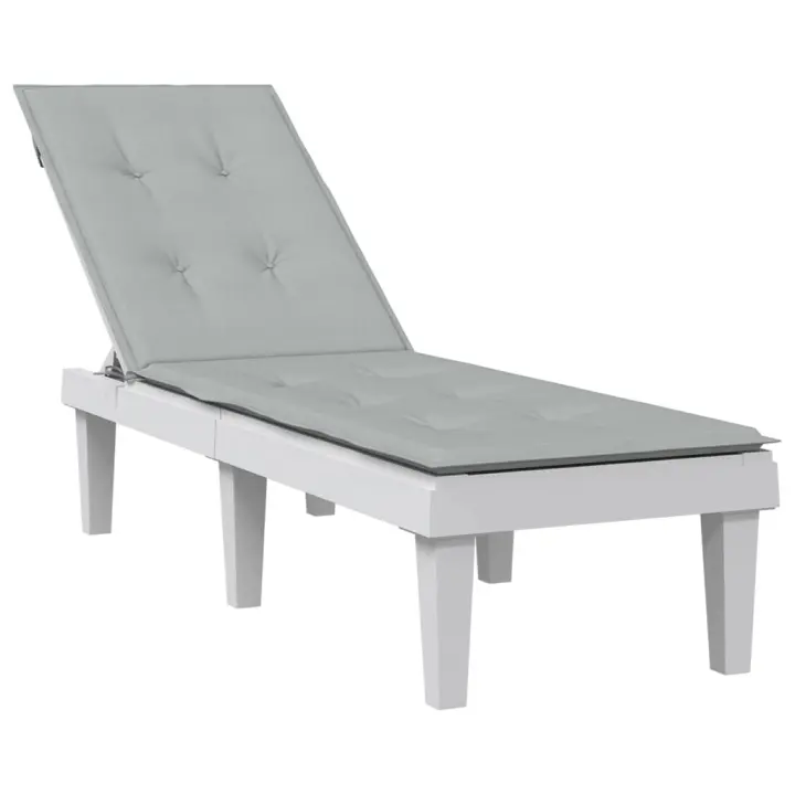 vidaXL Cojín para tumbona tela gris claro melange (75+105)x50x3 cm - 1