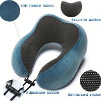 Almohada De Memoria Espuma U Para El Cuello Suave Para Viaje Y Cervical Almohada De Avión Almohada De Descanso Para La Cama - details 3