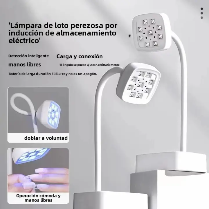Lámpara De Mesa UV Recargable Con 9 LEDs Para Uñas 360° Flexible Secado Rápido Portátil Para Manicura Y Peluquería Sin Cable Herramientas De Secado De Polvos De Gel - 1
