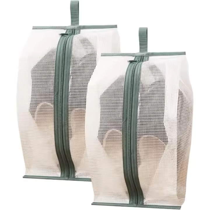 Bolsa impermeable para Zapatos de uso Diario, Large, plegable, transparent, with Cremallera y Cuerda (2 unidades, Green) - 1