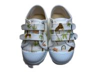 Deportivos de lona estampado Jungla para niño con doble velcro y puntera de goma de Tokolate mod. 4015-34 - details 1