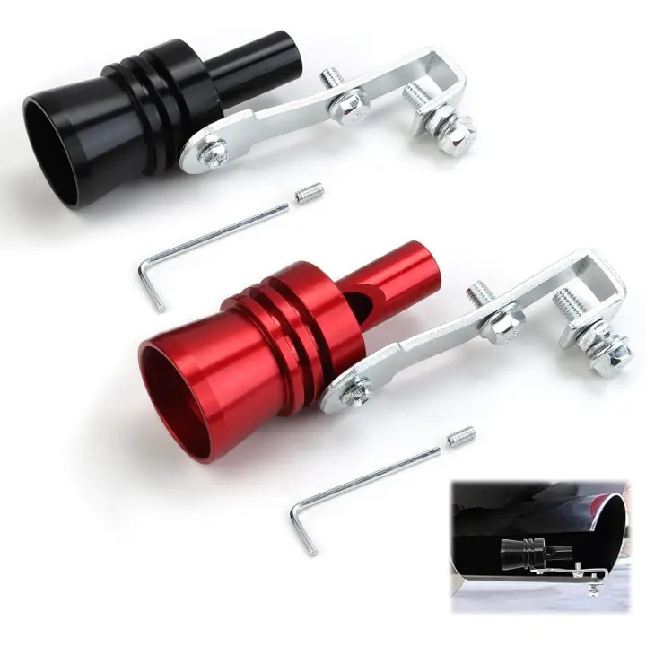 Amplificador de sonido de escape, 2 piezas de silbato turbo de aleación de aluminio para automóvil, XL negro/rojo para accesorios de automóvil SUV y piezas modificadas de automóvil - 1