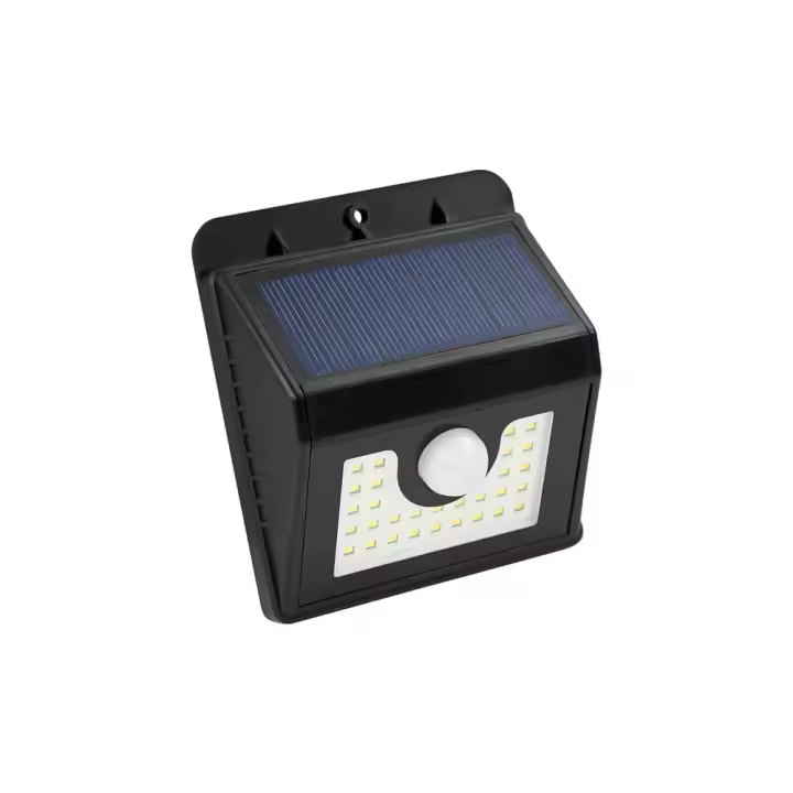 Aplique LED Solar con Sensor Negro 4W Fría Matel - 1