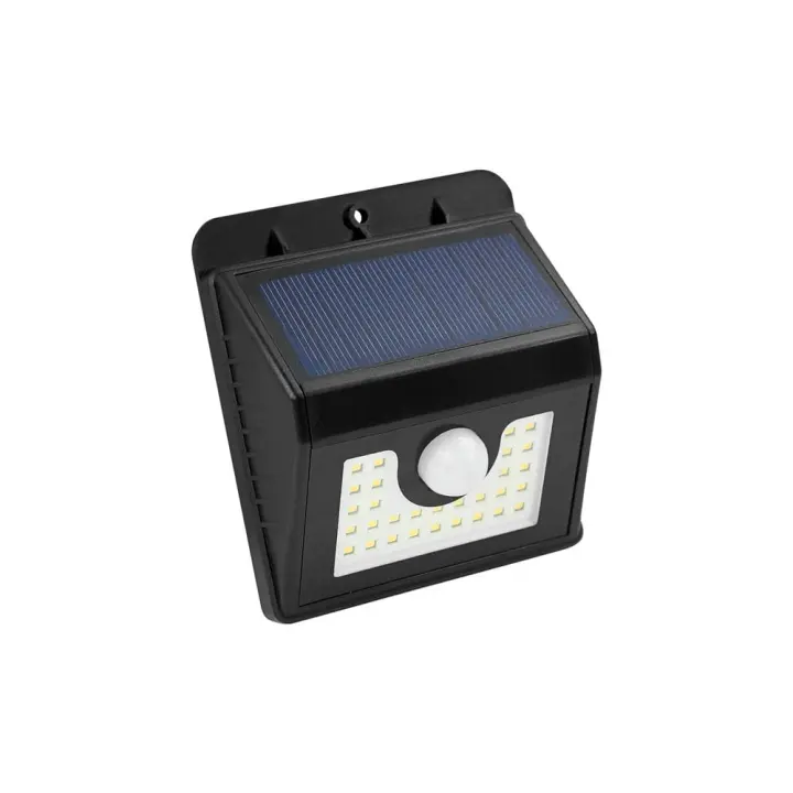 Aplique LED Solar con Sensor Negro 4W Fría Matel - 1