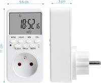 Toma de Corrientes digital programable, programador Semanal de enchufos Eléctricos con 20 programas, Toma de Corrientes con temporizador de 24 Horas con Pantalla LCD, Ahorro de Energía para el hogar - details 1