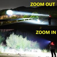 Linterna Frontal Super Potente XHP360 COB Con Zoom Telescópico Luz LED Rechargeable USB Para Pesca Nocturna Rescate Caving Y Caza - details 5
