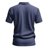 Camisa POLO de manga corta con solapa y botones, informal, de lino, transpirable, estilo británico, de verano para hombre - details 22