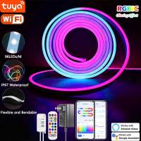 Tira De Lámparas LED Neón Con Silicona TUYA 5-24V 84LEDs/M Con Sincronización De Música RGBIC Dreamcolor Para Habitación - details 0