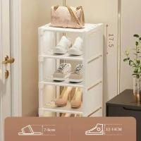 Organizador De Zapatos De Pared Múltiples Capas Plegable Eficaz En El Uso Del Espacio Estante De Zapatos Para El Hogar Material PP - details 0