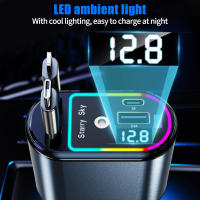 Cargador De Coche Retráctil 4 En 1 Con Cable USB C Y Lightning Starlight Para Automóviles Carga Rápida Para iPhone Y Samsung - details 22
