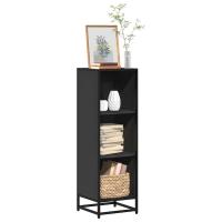 vidaXL Estantería madera de ingeniería 33,5x33x107,5 cm en color Marrón roble/Roble ahumado/Negro y más | almacenamiento funcional diseño moderno para baño dormitorio sala - details 2