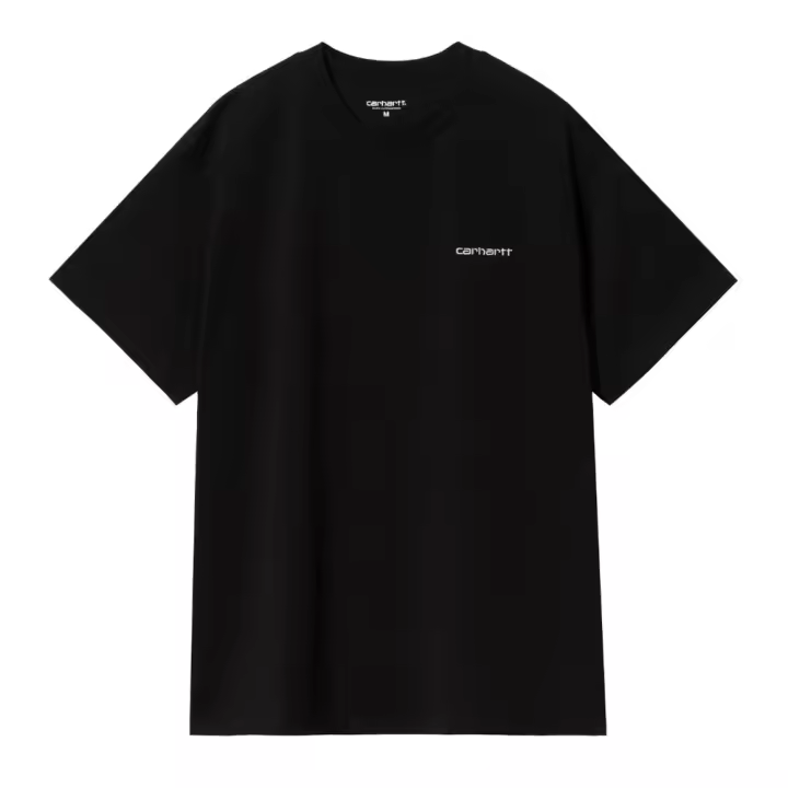 Camiseta Negra Carhartt Script Embroidery T-Shirt Black de Corte Holgado - 1