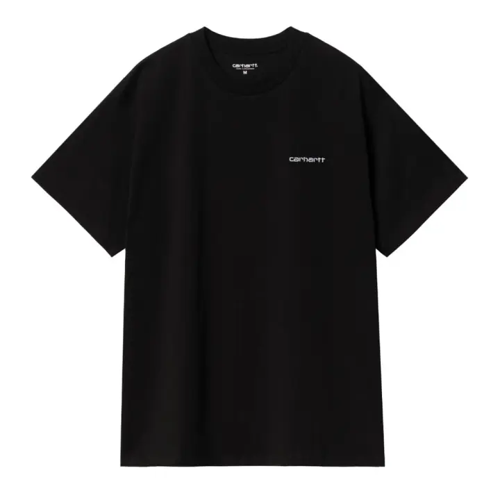 Camiseta Negra Carhartt Script Embroidery T-Shirt Black de Corte Holgado - 1