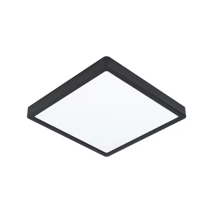Eglo Plafón LED cuadrado acero negro 29 cm - Fueva5 - 1