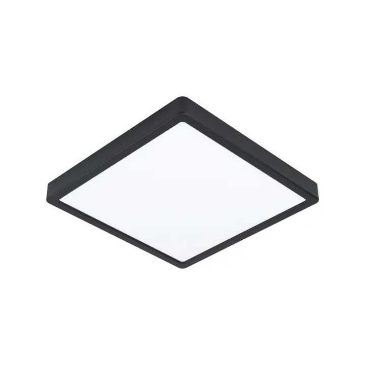 Eglo Plafón LED cuadrado acero negro 29 cm - Fueva5 - 1