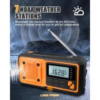 Radio de emergencia portátil con batería externa de 4000 mAh, radio solar con manivela, AM/FM/WB/NOAA y alerta meteorológica. - details 1