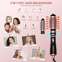 Peine Secador De Pelo Eléctrico Rotativo 3 En 1 Estilo De Aire Caliente Rizador De Cabello Con Función Anti-derretimiento Para Adultos Uso Universal De Voltaje - details 1