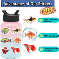 50pcs Pegatinas De Peces Lindos Para Móvil Laptop Luggage Skateboard Material Resistente Al Agua Para Edad Adulta - details 0