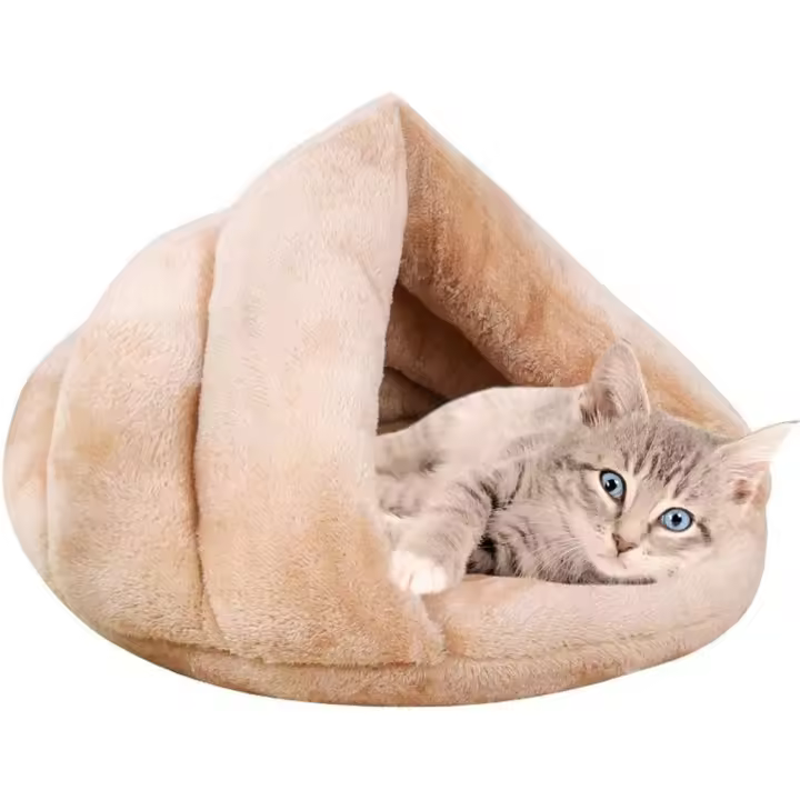 Super Warm Pet Bed Cat House Cushion Sleeping Bag for Pets and Small Dogs XZ001 (S: 50 * 37 * 29cm, Apricot) - 1
