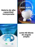 Proyector De Estrellas Aurora Lámpara Nocturna Pequeña Con Ambiente Galaxia Luz De Velocidades Recargable USB Altavoz Para Decoración De Habitaciones - details 6