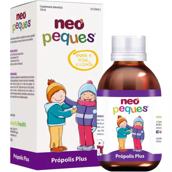 NEO PEQUES - Propolis Plus 150 ml - Sabor a miel y limón - Resfriados, Faltas de Apetito - 1