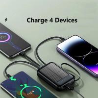 Banco de Energía Solar de 20 000 mAh con cable integrado: Cargador portátil de Alta capacidad para acampar y viajar al Aire Libre. - details 2