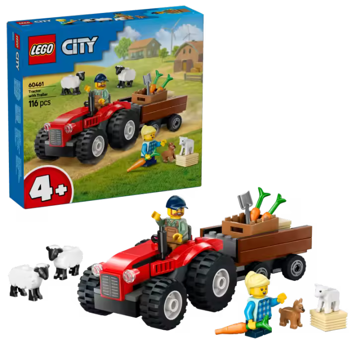 LEGO City 60461 Tractor Rojo con Remolque y Oveja Contiene 116 piezas - Edad recomendada a partir de 4+ años 25L60461 - 1