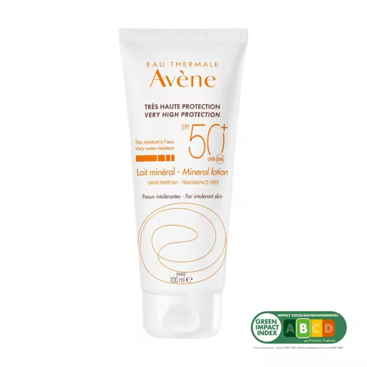 Avène Leche Pantallas Físicas SPF50+ 100ml - Protección Solar Mineral para Pieles Intolerantes - 1