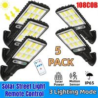 Lámpara De Pared Solar LED 108COB Para Exterior Con Sensor De Movimiento 3 Modos De Iluminación Seguridad Para Jardín Patio Camino Jardín - details 0