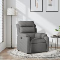 vidaXL Sillón reclinable de tela gris oscuro Empuje manual - details 0