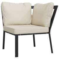 vidaXL Silla de jardín acero con cojines 76x76x79 cm Gris, Arena, Conjunto Terraza Muebles Jardín Exterior Juego de Muebles de jardín Mueble Jardín Exterior Muebles de Salon Exterior - details 1