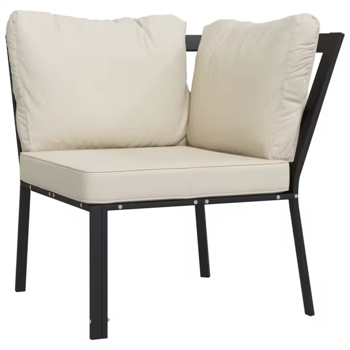 vidaXL Silla de jardín acero con cojines 76x76x79 cm Gris, Arena, Conjunto Terraza Muebles Jardín Exterior Juego de Muebles de jardín Mueble Jardín Exterior Muebles de Salon Exterior - 1