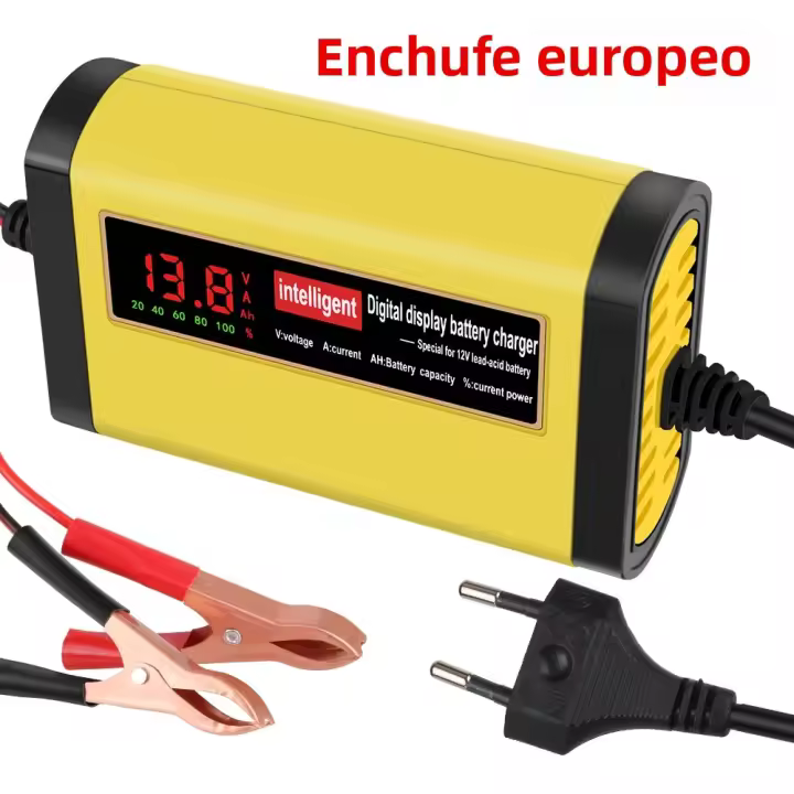 Cargador De Batería Automotriz Inteligente 2A Para Agm Gel Y Ácido Plomo 3 Etapas Carga Rápida Y Completa Material ABS Y Cobre - 1