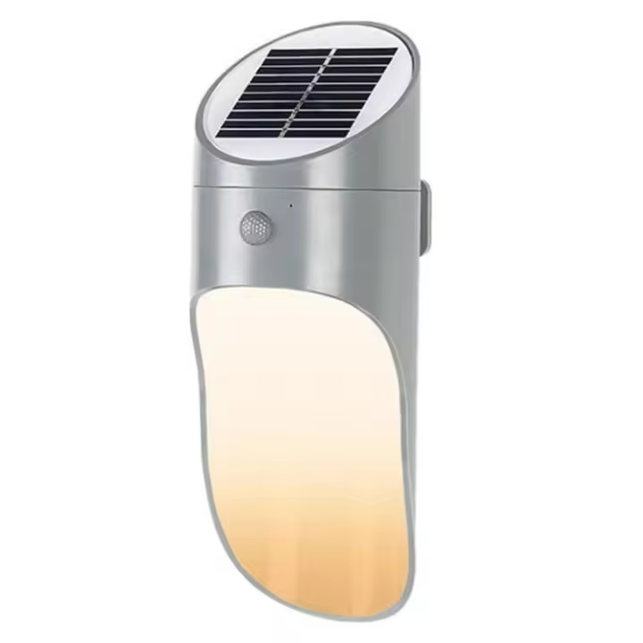 Lámpara solar Villa de Jardín at Aire Libre Luz solar decorativa Luz de pared exterior waterproof LED Luz de Jardín Luz de Inducción del cuerpo humano Luz de Calle, carcasa gris, Luz Blanca Cálida - 1