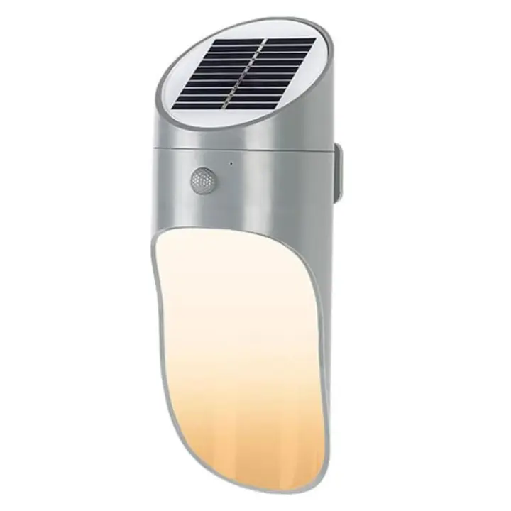 Lámpara solar Villa de Jardín at Aire Libre Luz solar decorativa Luz de pared exterior waterproof LED Luz de Jardín Luz de Inducción del cuerpo humano Luz de Calle, carcasa gris, Luz Blanca Cálida - 1