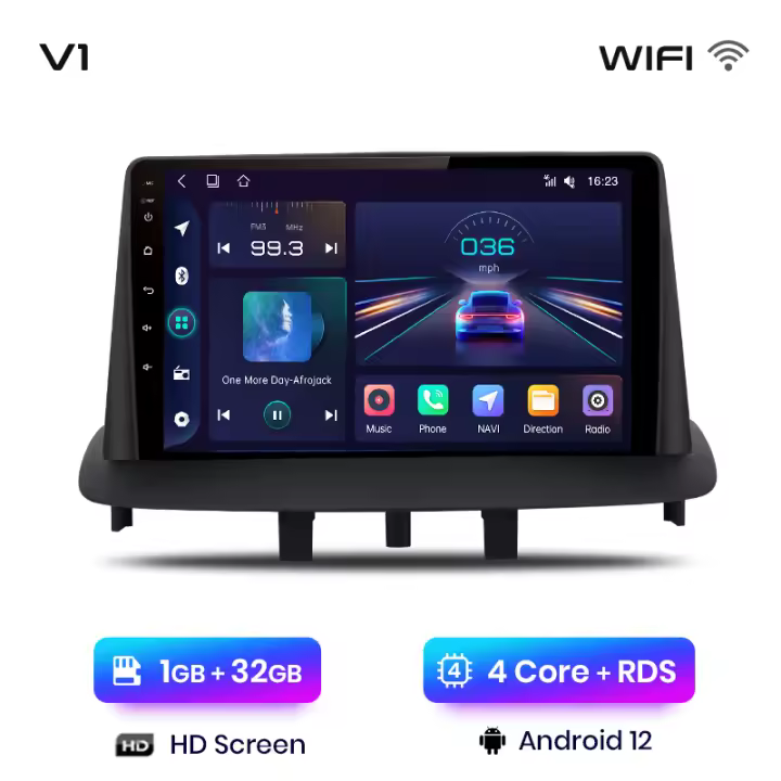 Junsun Android 13 inalámbrico CarPlay Android Auto Radio para Renault Megane 3 Fluence Samsung SM3 2008 2009 2010 2011 2012 2013 2014 coche Multimedia navegación GPS autorradio - 1