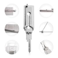 Decodificador de llaves de acero inoxidable 2 en 1, herramienta de selección de cerraduras, decodificador de reparación de precisión para reparación mantenimiento - details 1